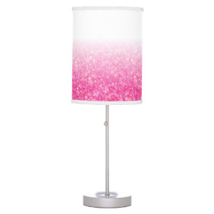 Teen Tween Girls Sparkly Pink Glitter Ombre Table Lamp