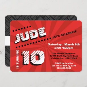 Teen/Tween Graffiti Wall Birthday Boy Party Invitation