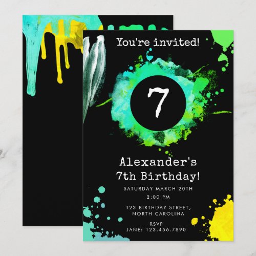 Teen Tween Young Boy Any Age Neon Birthday Party