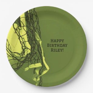 Teen Yellow Birthday Party Net & Volleyball Paper Plates