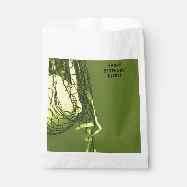 Teen  Yellow  Net & Volleyball Sports Favor Bag (Front)