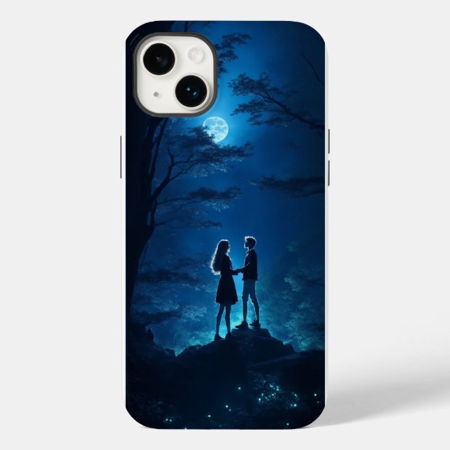 Teenage boy girls with blue iPhone / iPad case (Back)