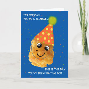 Teenage Boy on Birthday 13 Funny Tater Tot Card