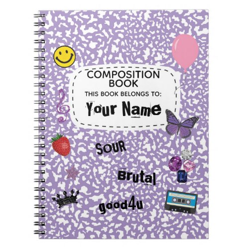Teenage Dream Composition Spiral Notebook purple