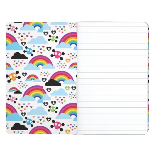 Teenage emo rainbow skull background journal | Zazzle