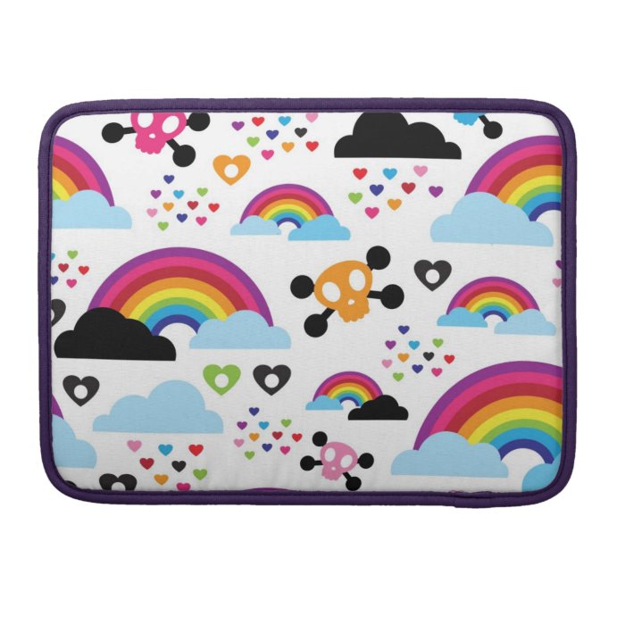 Teenage emo rainbow skull background sleeve for MacBook pro