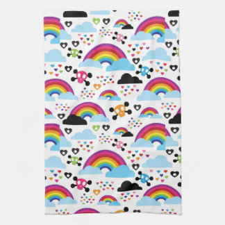 Teenage emo rainbow skull background towel