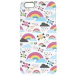 Teenage emo rainbow skull background clear iPhone 6 plus case