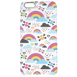 Teenage emo rainbow skull background clear iPhone 6 plus case