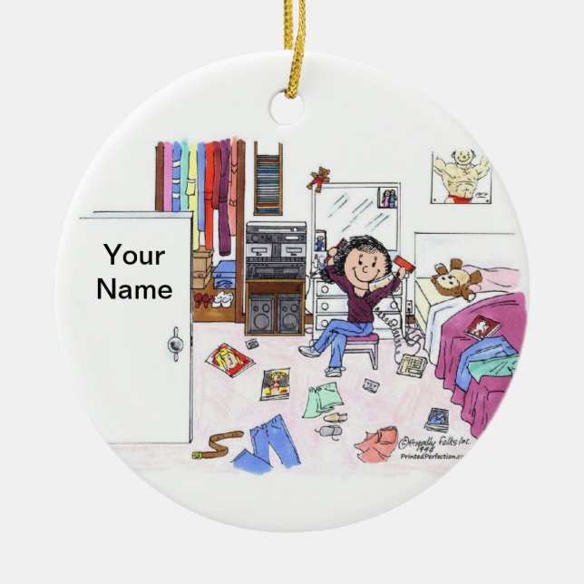 Teenage Girls Room Ceramic Ornament (Front)