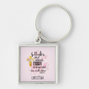 Teenage Goddaughter Gift Personalized Proverb Keychain