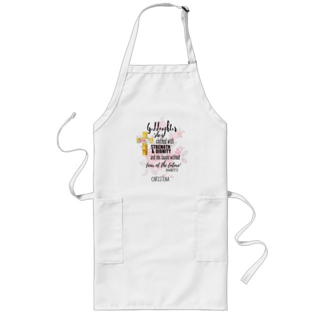 Teenage Goddaughter Gift Personalized Proverb Long Apron (Front)