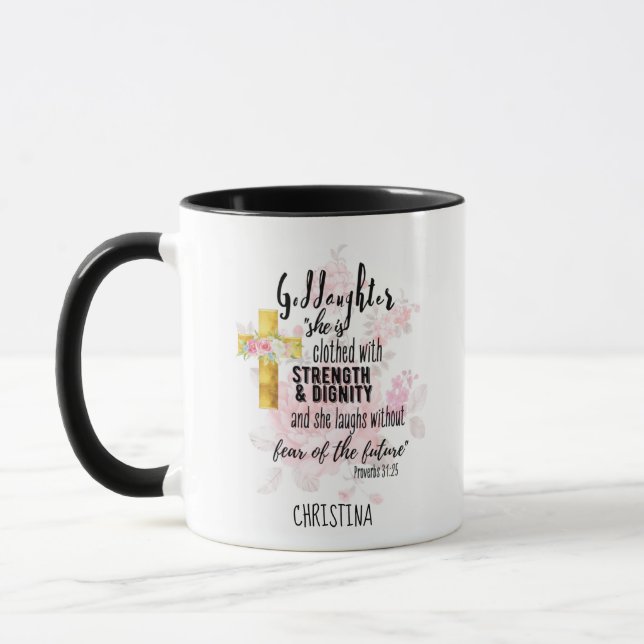 Teenage Goddaughter Gift Personalized Proverb Mug (Left)