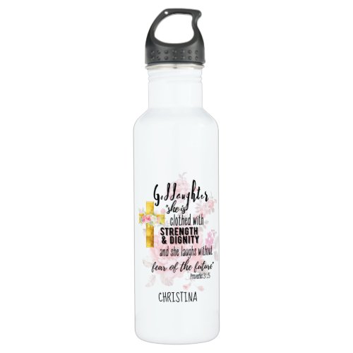 Teenage Goddaughter Gift Personalized Proverb Stainless Steel Water Bottle