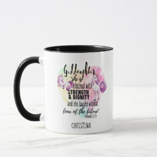 Teenage Goddaughter Gift Pink Unicorn Proverb Cute Mug