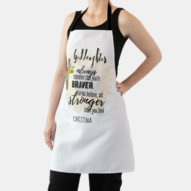 Teenage GODDAUGHTER Motivational Quote Sunflowers Apron