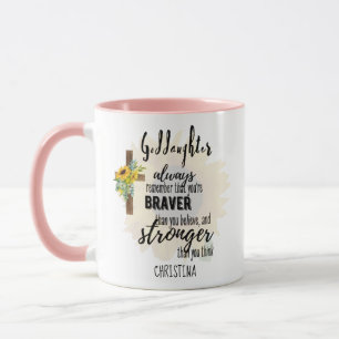 Teenage GODDAUGHTER Motivational Quote Sunflowers  Mug