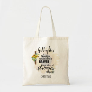Teenage GODDAUGHTER Motivational Quote Sunflowers Tote Bag