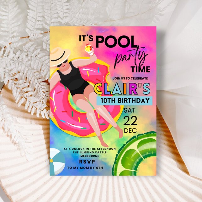 Teenage Pool Birthday invitations Swimming Party (Creator Uploaded)