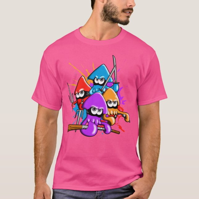 Teenage Splatter Ninja Squids. T-Shirt (Front)