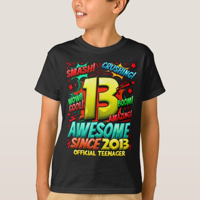 Teenager 13 Year Old Boys 13th Birthday Boy  T-Shirt (Front)