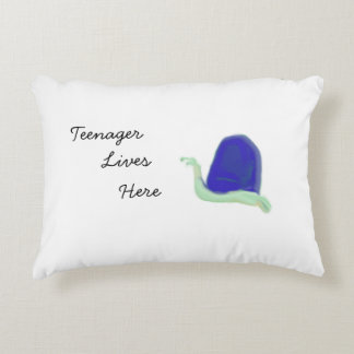 Teenager Lives Here - Blue Snail Accent Pillow