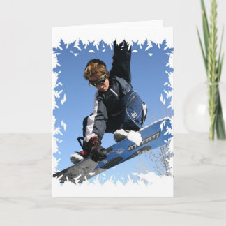 Teenager Snowboarding Greeting Card