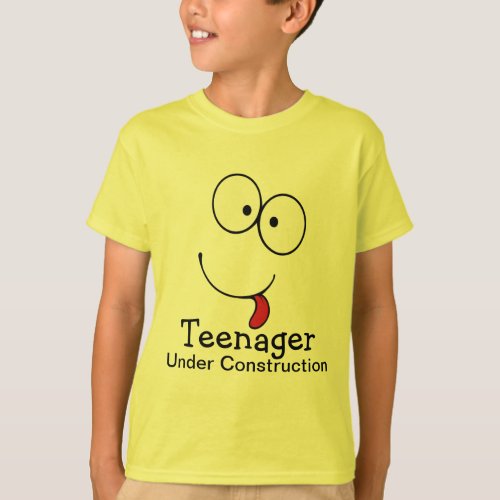 Teenager Under Construction Funny Face T_Shirt