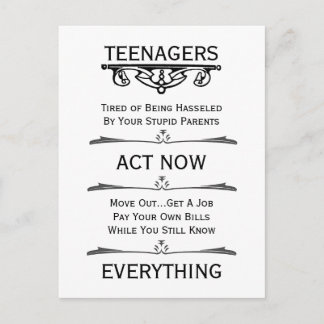 Teenagers Act Now Postcard