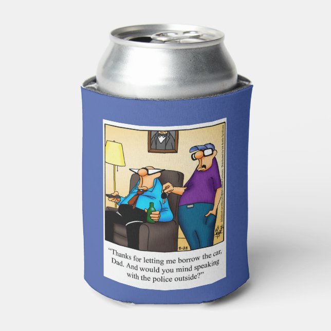 Teenagers And The Family Car Humor Can Cooler (Can Front)