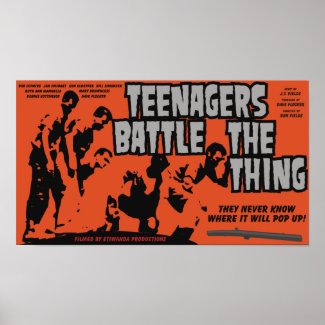 Teenagers Battle The Thing Movie Poster