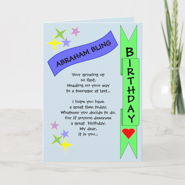 Teenagers Birthday Card (Front)