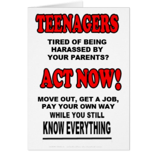 Teenagers Cards (Front)