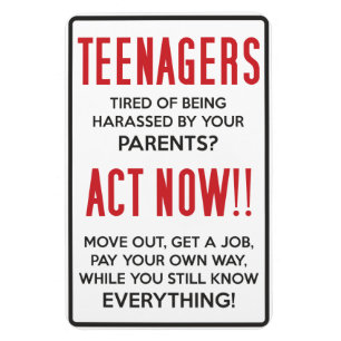 Teenagers, Tired of Being Harassed? Act Now!! Magnet