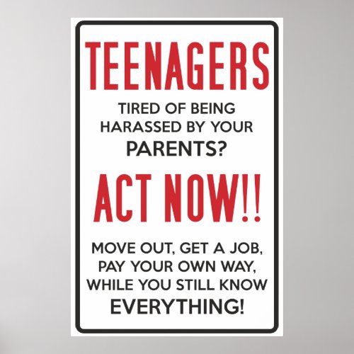 Teenagers Tired of Being Harassed Act Now Poster