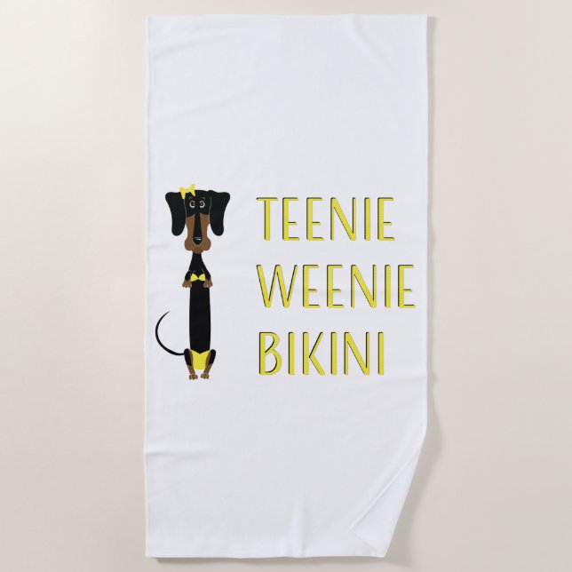 Teenie Weenie Bikini Dachshund Beach Towel (Front)