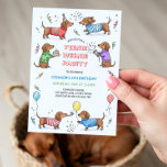 Teenie Weenie Pawty Dachshund Wiener Dog Birthday Invitation<br><div class="desc">Get ready for a 'pup'-tastic celebration with this adorable dachshund 'teenie weenie pawty' birthday invitation! Illustrated with playful dachshunds dressed in cute sweaters and party ready, this invite sets the vibe for a fun-filled 'pawty'. The playful text adds a touch of whimsy. ideal for a child's birthday, this design captures...</div>