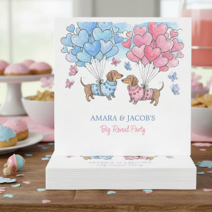 Teenie Weenie Sweetheart Dachshund Gender Reveal Napkins