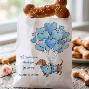 Teenie Weenie Thank You Dachshund Baby Boy Doggie Favor Bag