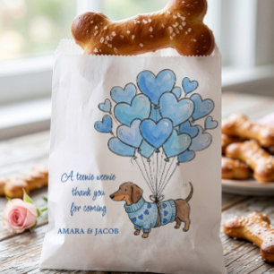 Teenie Weenie Thank You Dachshund Baby Boy Doggie Favor Bag