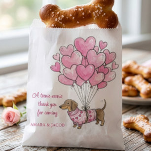 Teenie Weenie Thank You Dachshund Baby Girl Doggie Favor Bag