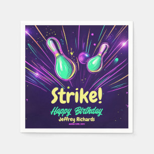 Teens Glow in the Dark Bowling Birthday Party  Napkins