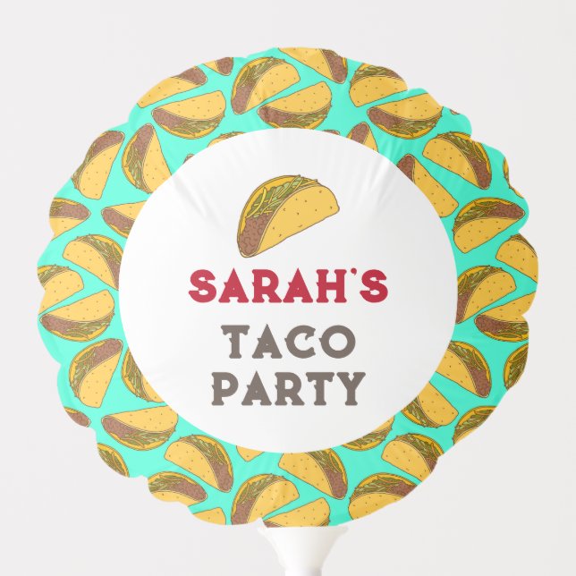Teens Taco Night Birthday Party Decor Balloon (Front)