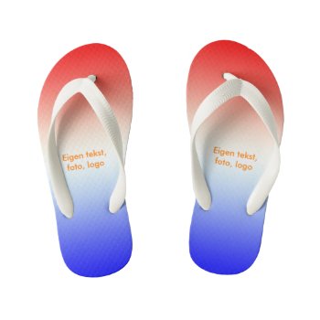 Teenslippers Kind In Rood-wit-blauw Kid's Flip Flops by Oranjeshop at Zazzle