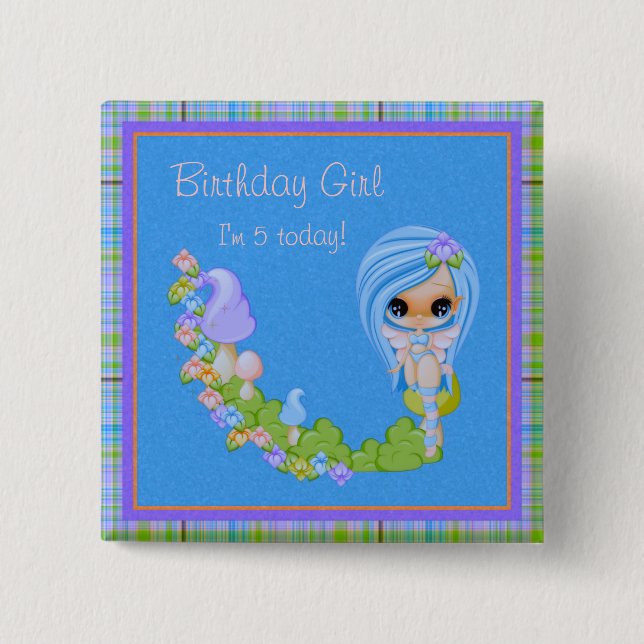 Teensy Fae Cute Faery Button (Front)