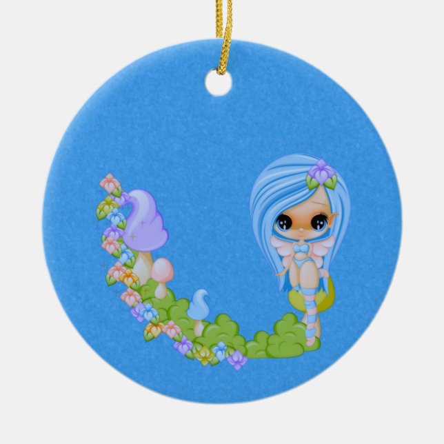 Teensy Fae Cute Faery Ceramic Ornament (Front)
