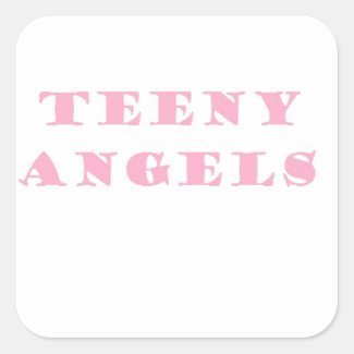 teeny angels square sticker