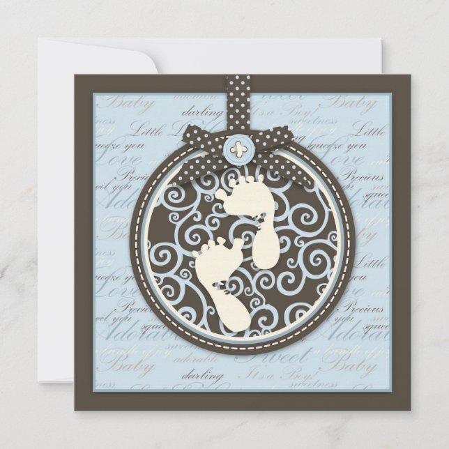 Teeny Toes BLU Invitation Square (Front)