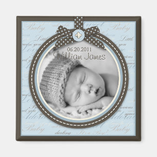 Teeny Toes Blue Photo Magnet 2