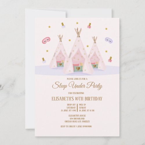 Teepee Sleep Under Birthday Party Invitation